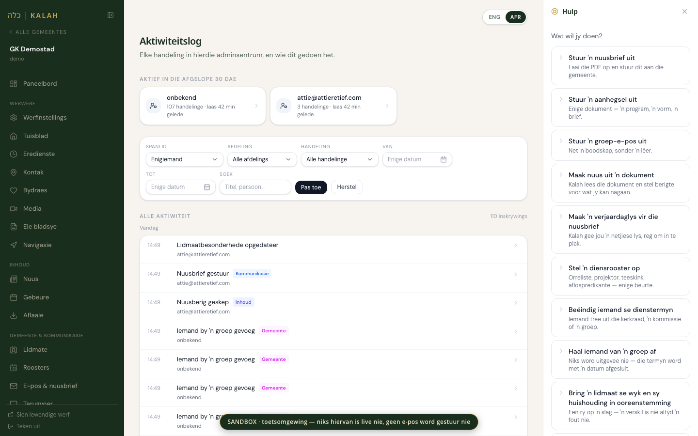 Oudit-log van admin-aksies